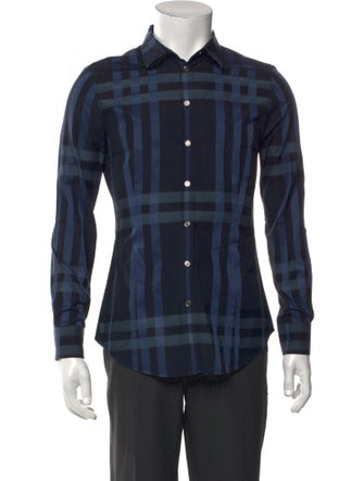 Burberry London Plaid Print Long Sleeve Shirt