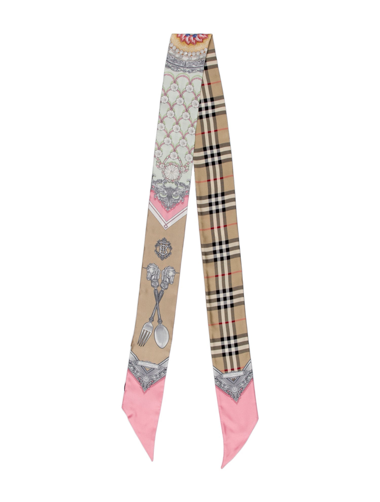 Burberry London Silk TB Monogram Scarf w/ Tags