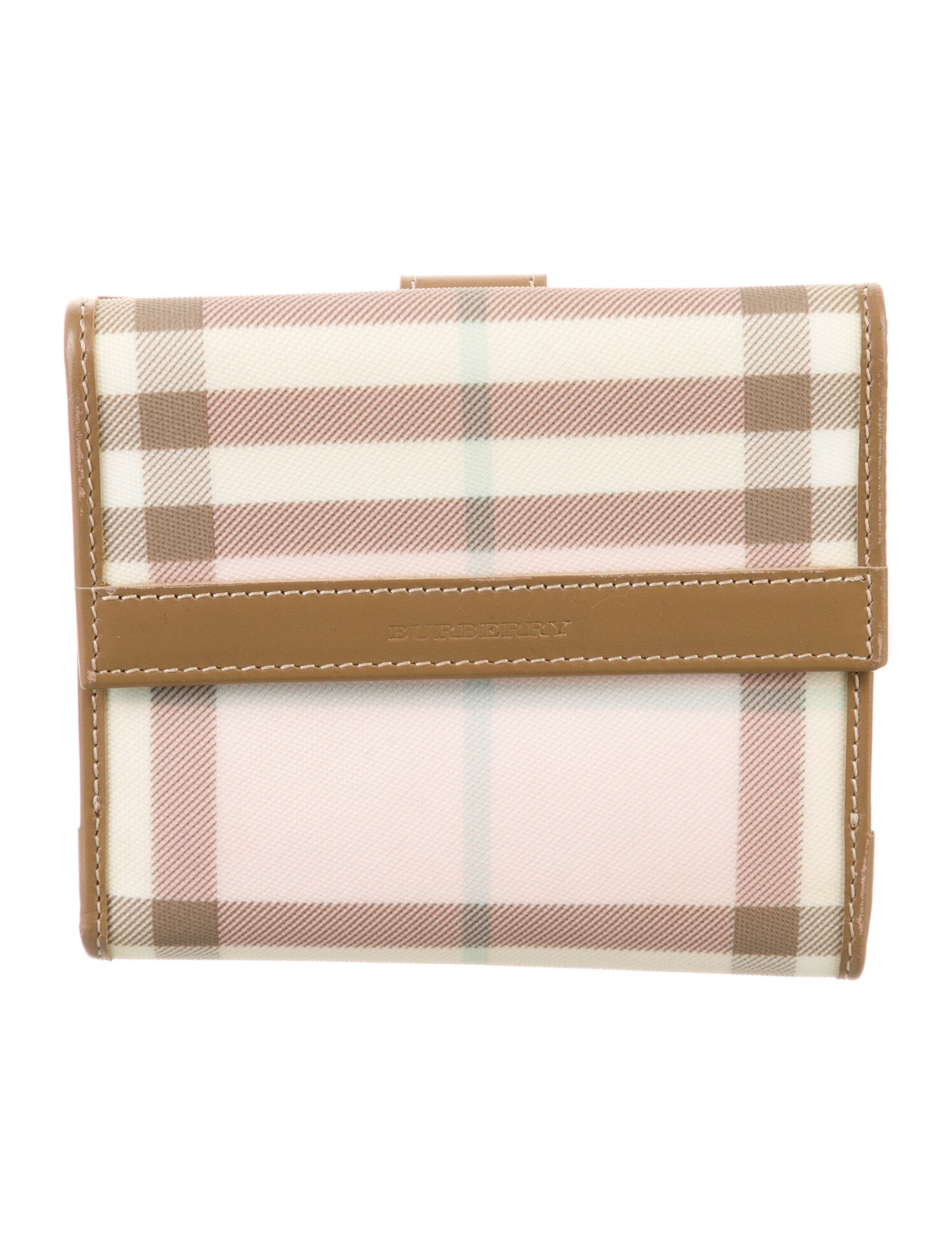 Burberry London Burberry London Neoprene Plaid Print Wallet Nova Check Pattern Compact Wallet