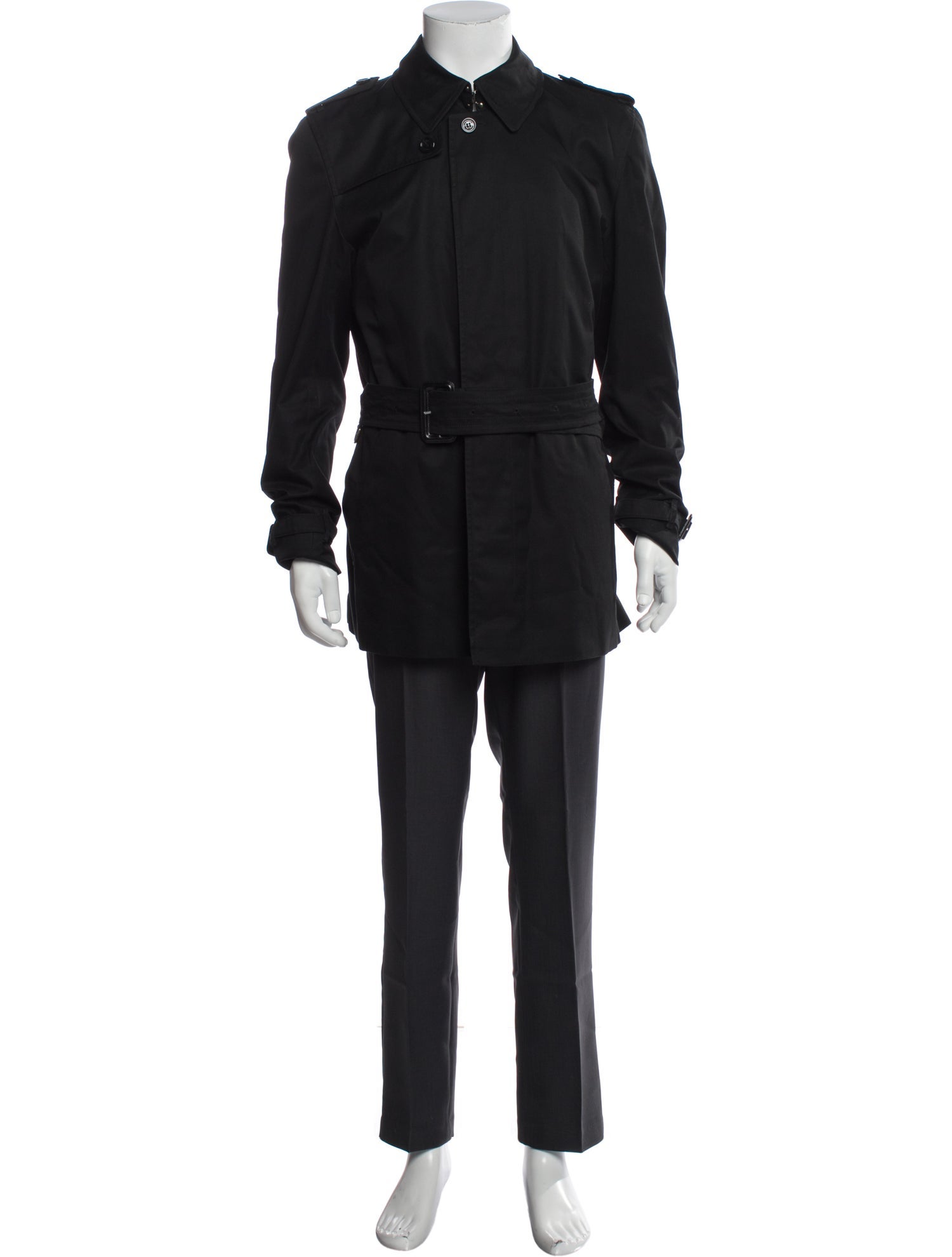 Burberry London Nova Check Pattern Trench Coat