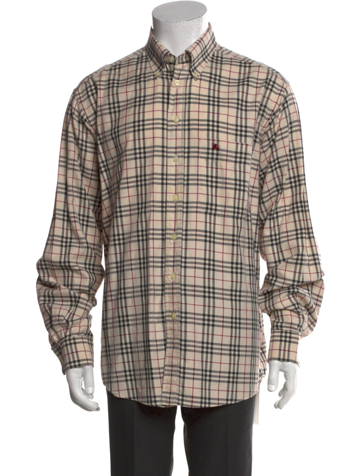 Burberry London Plaid Print Long Sleeve Shirt