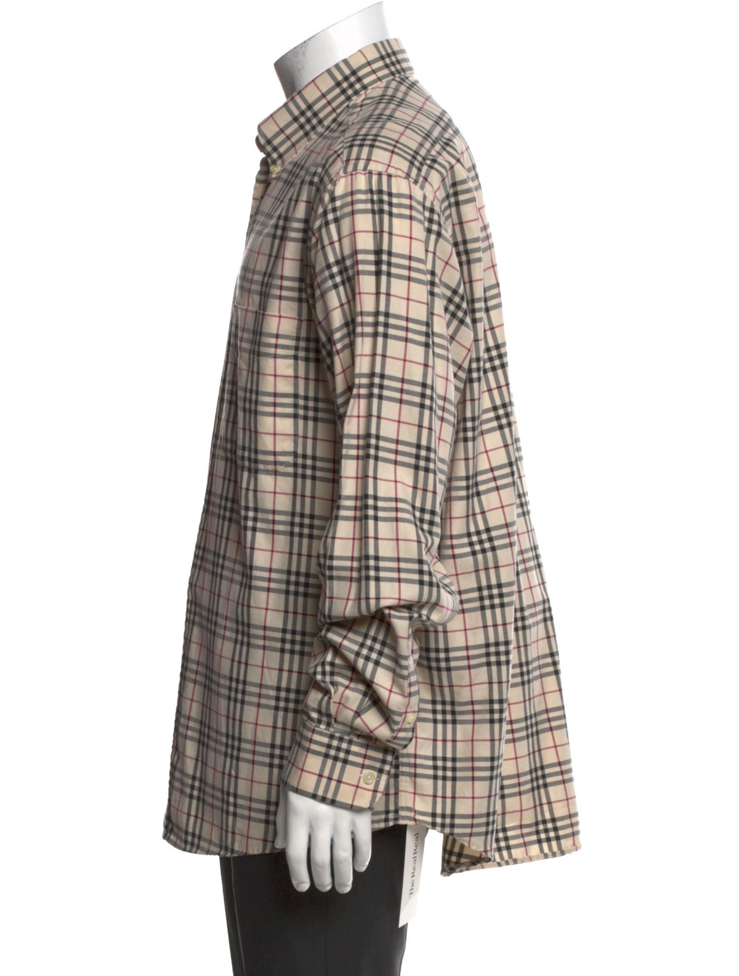 Burberry London Plaid Print Long Sleeve Shirt