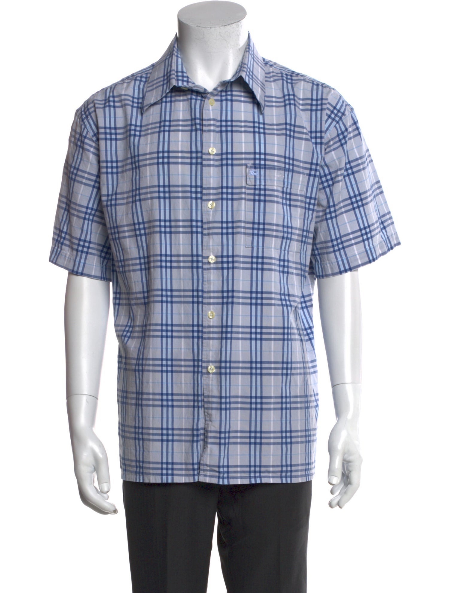 Burberry London Plaid Print Short Sleeve Shirt