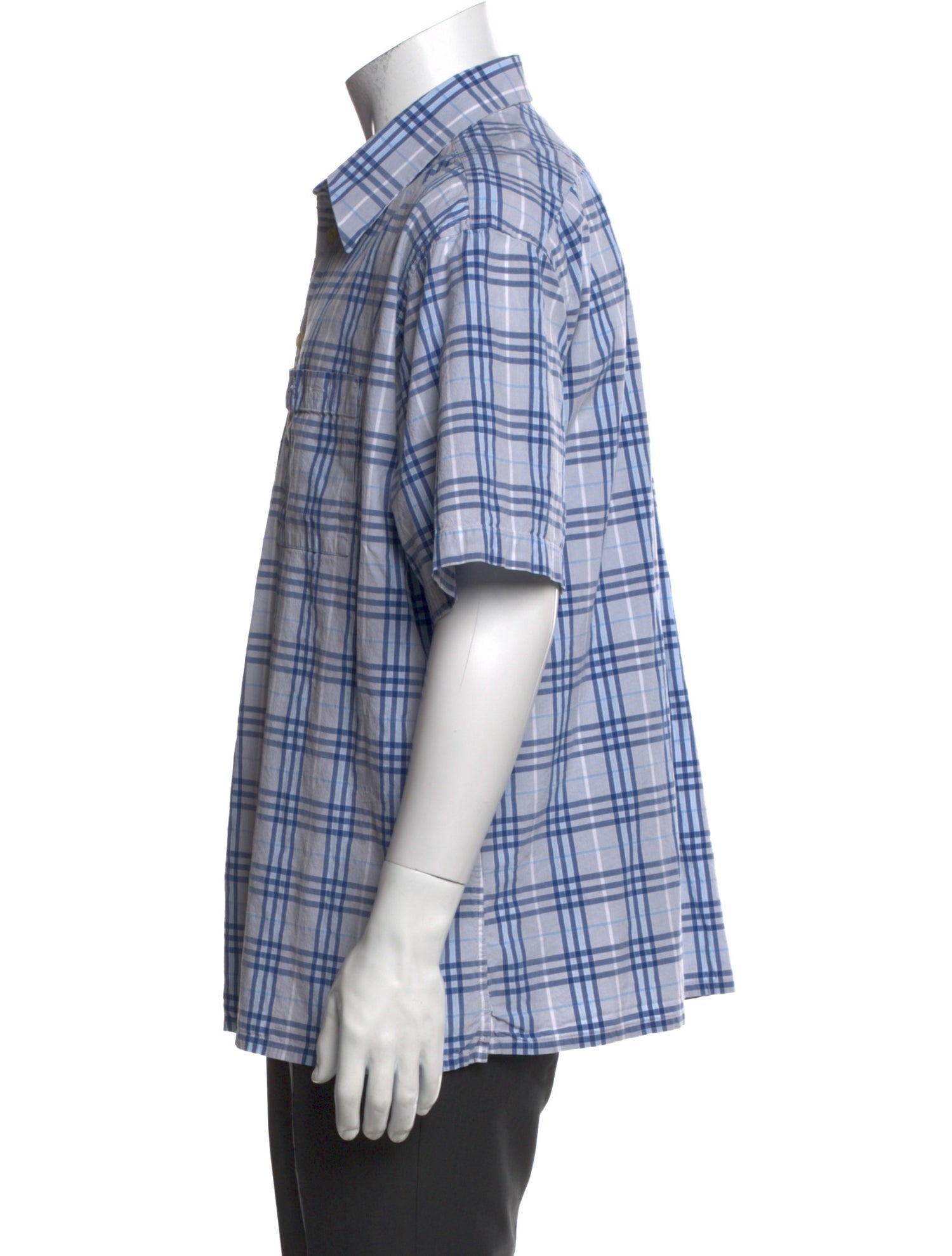 Burberry London Plaid Print Short Sleeve Shirt