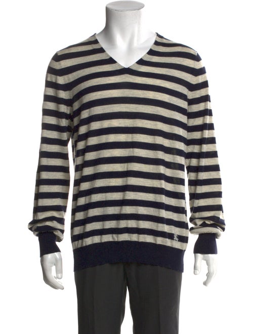 Burberry London Striped V-Neck Pullover