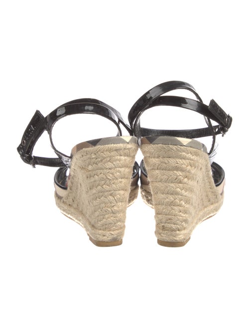 Burberry London House Check Pattern Patent Leather Espadrilles