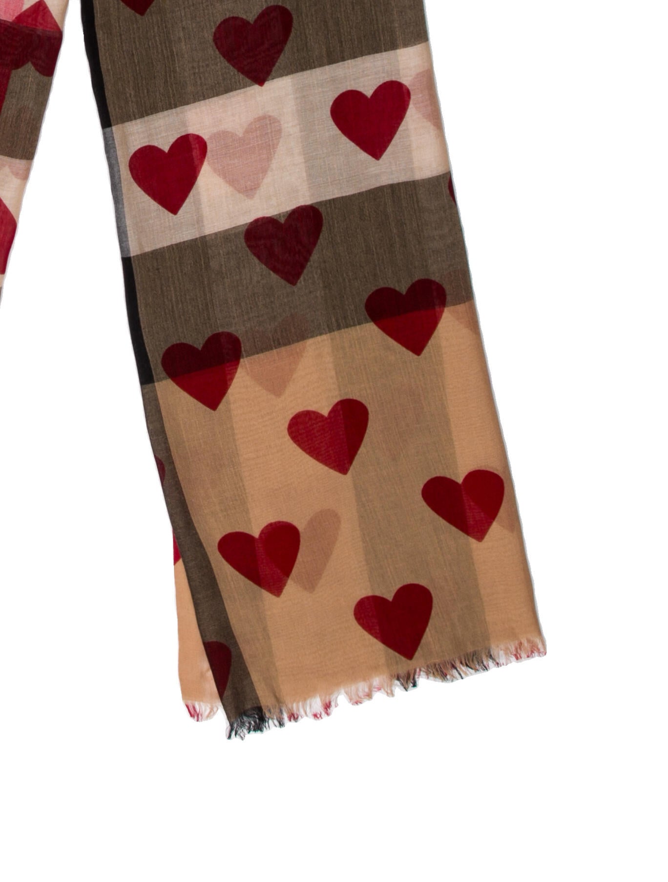 Burberry Heart Check Printed Scarf w/ Tags