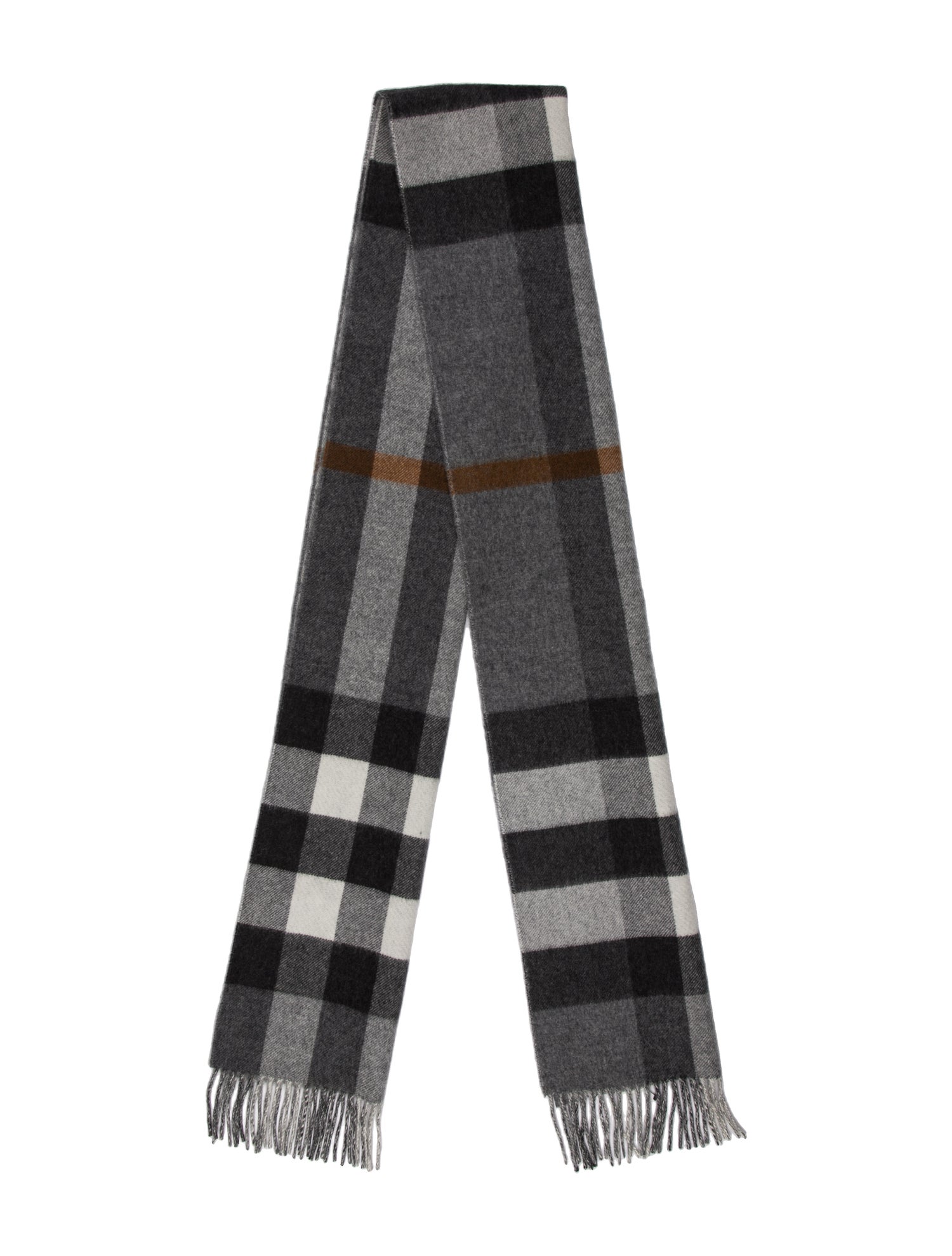 Burberry London TB Half Mega Check Scarf Cashmere Scarf