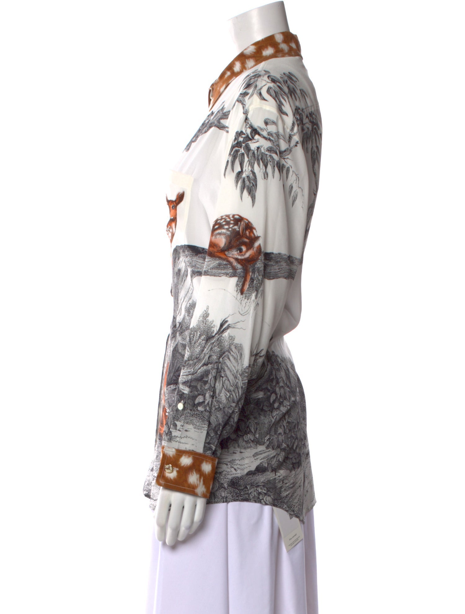 Burberry Silk Printed Button-Up Top w/ Tags