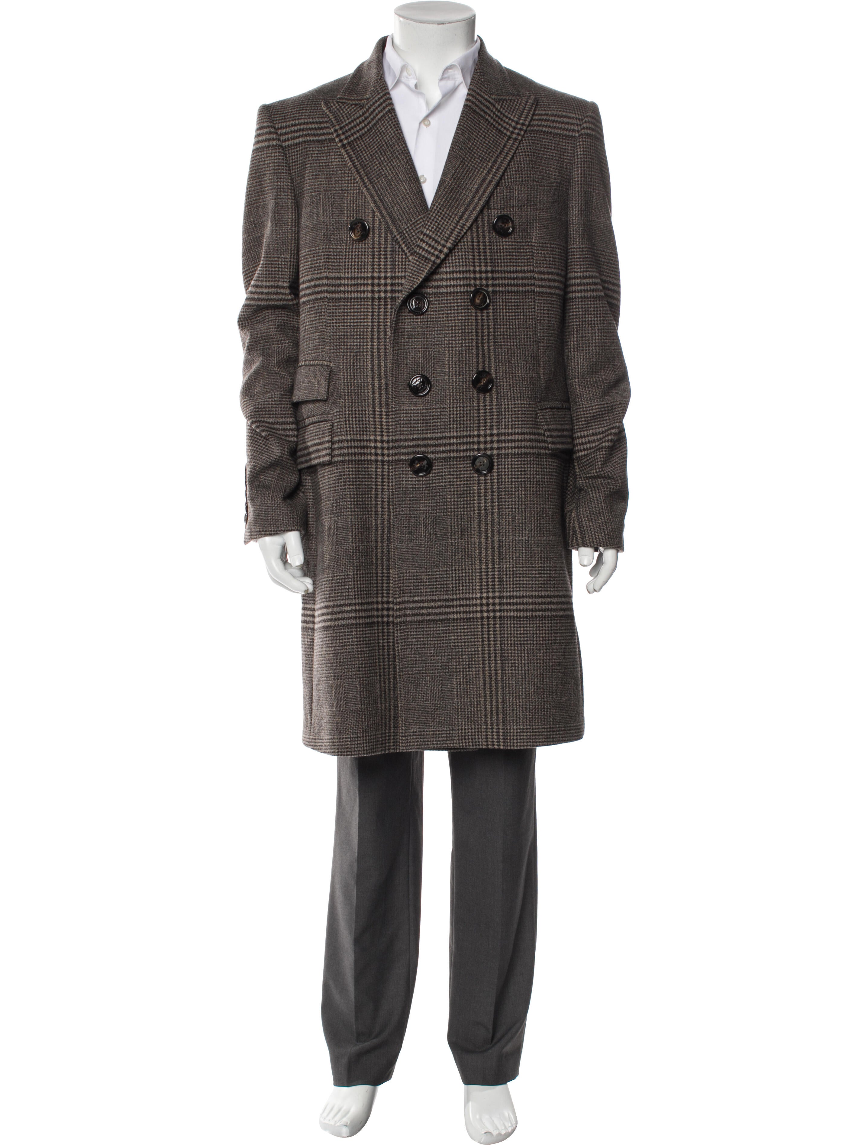 Burberry London Lambswool Houndstooth Print Overcoat