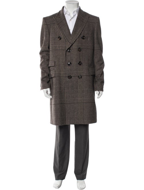 Burberry London Lambswool Houndstooth Print Overcoat