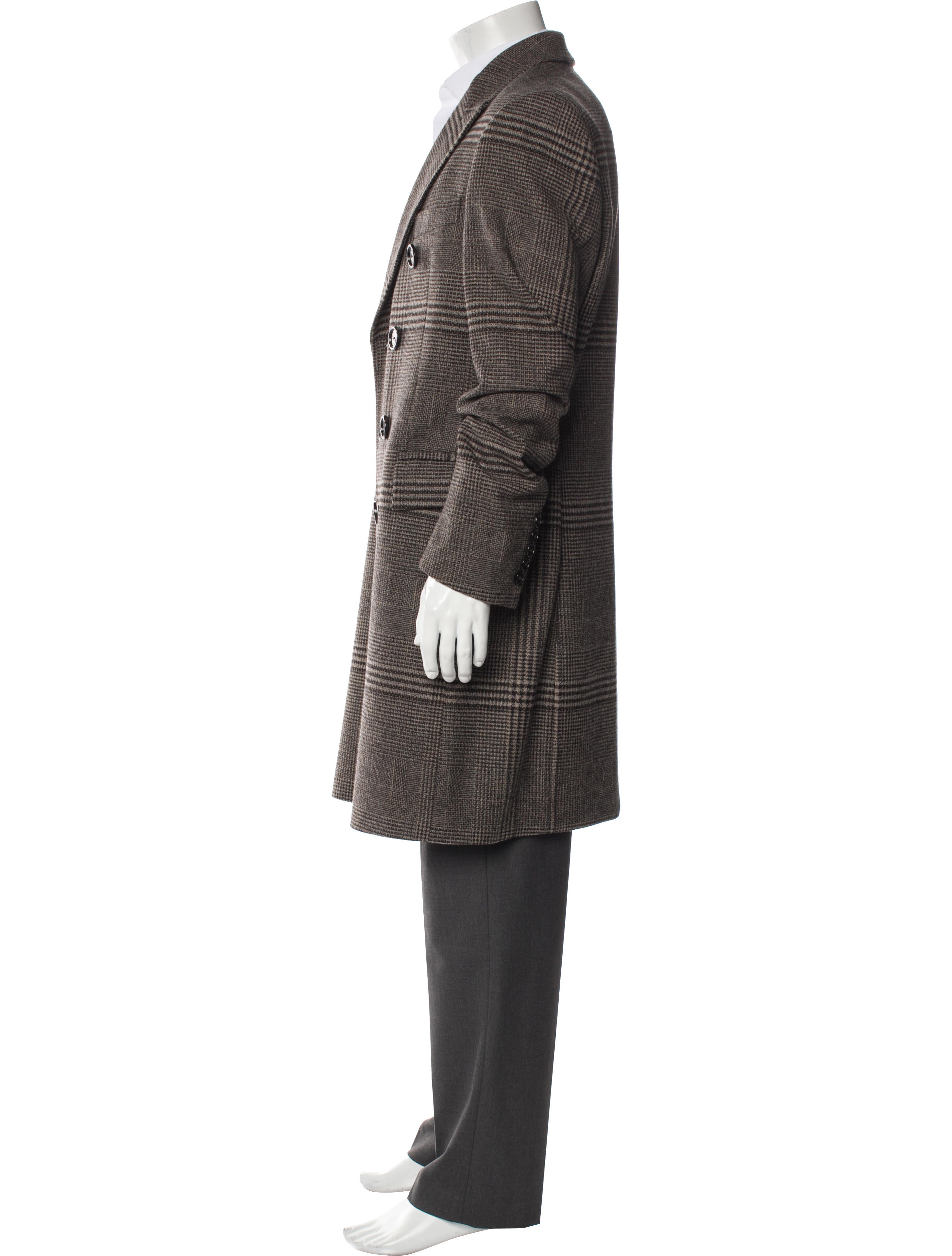 Burberry London Lambswool Houndstooth Print Overcoat