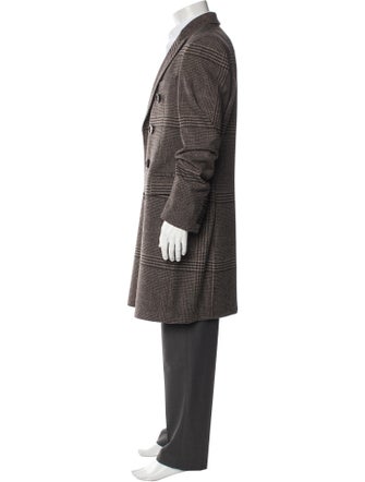 Burberry London Lambswool Houndstooth Print Overcoat