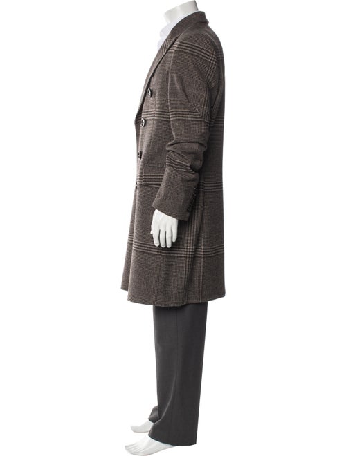 Burberry London Lambswool Houndstooth Print Overcoat