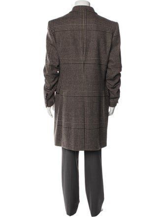 Burberry London Lambswool Houndstooth Print Overcoat