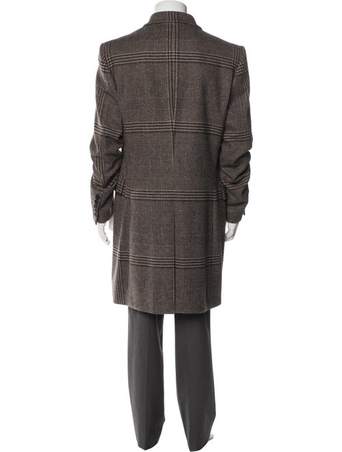 Burberry London Lambswool Houndstooth Print Overcoat
