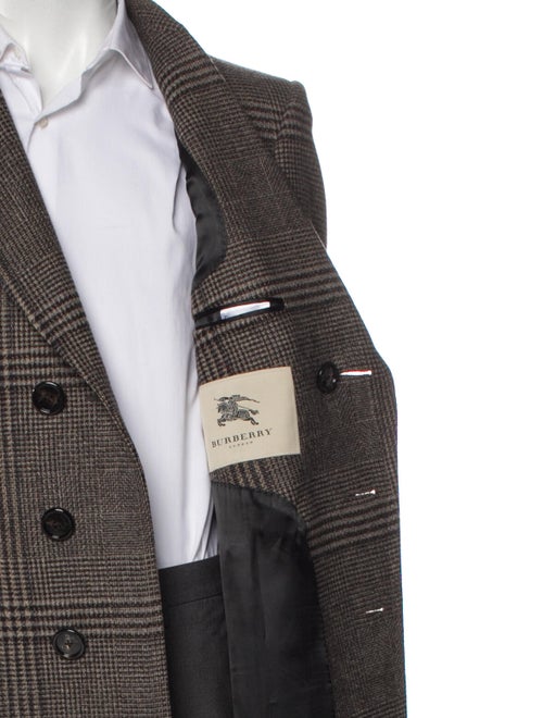 Burberry London Lambswool Houndstooth Print Overcoat