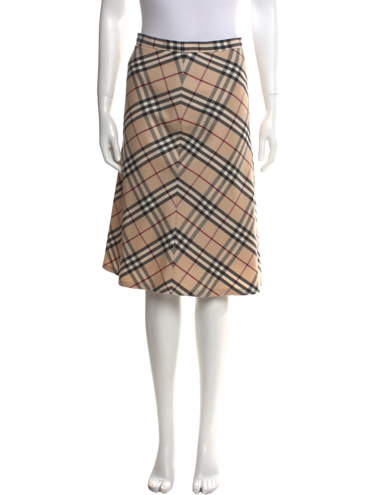 Burberry London Wool Knee-Length Skirt