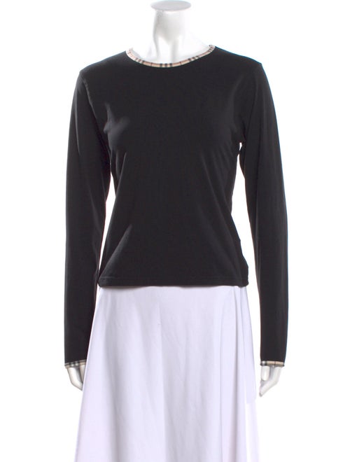 Burberry London Scoop Neck Long Sleeve Crop Top