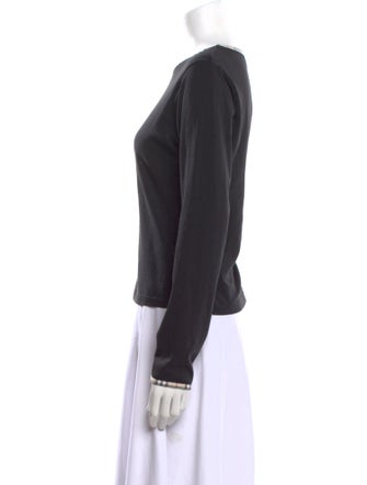 Burberry London Scoop Neck Long Sleeve Crop Top