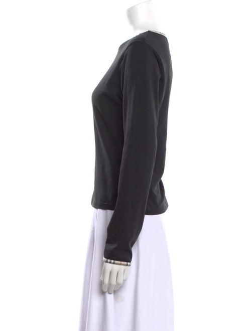Burberry London Scoop Neck Long Sleeve Crop Top