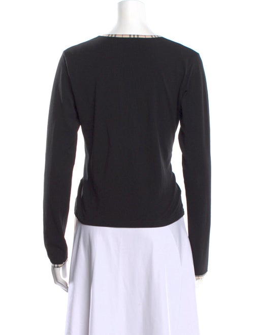Burberry London Scoop Neck Long Sleeve Crop Top