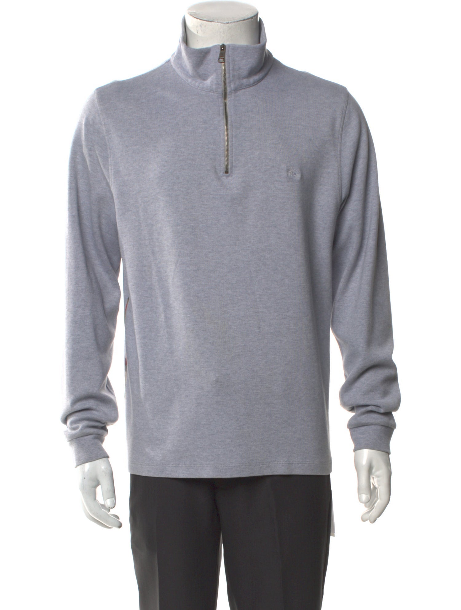 Burberry London Nova Check Pattern Mock Neck Sweatshirt