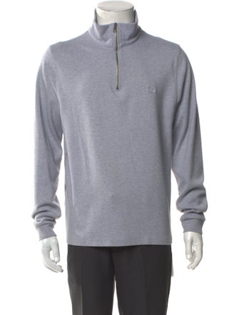 Burberry London Nova Check Pattern Mock Neck Sweatshirt