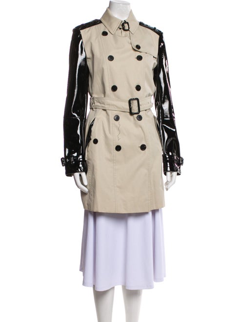Burberry London Colorblock Pattern Trench Coat