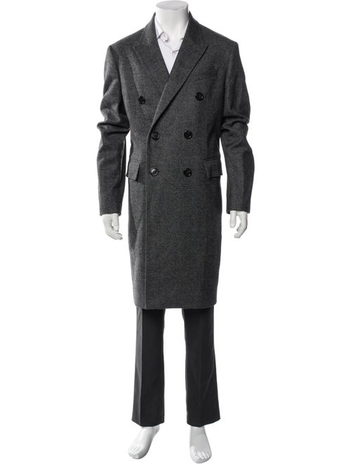 Burberry London Nova Check Pattern Virgin Wool Overcoat