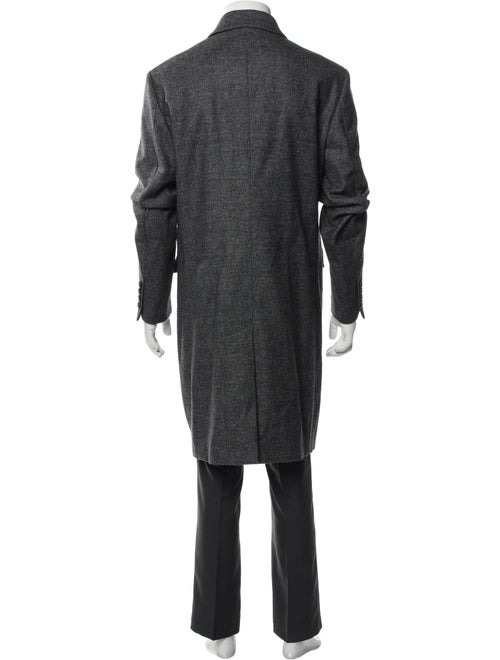 Burberry London Nova Check Pattern Virgin Wool Overcoat