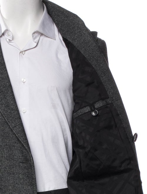 Burberry London Nova Check Pattern Virgin Wool Overcoat