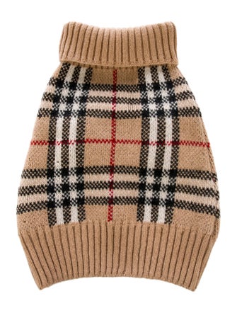 Burberry London Patterned Virgin Wool Dog Sweater