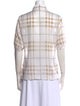 Burberry London Plaid Print Short Sleeve Button-Up Top