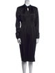 Burberry London Virgin Wool Midi Length Dress