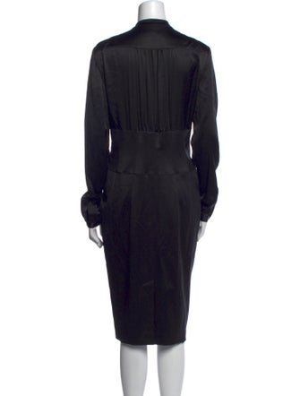 Burberry London Virgin Wool Midi Length Dress