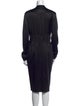 Burberry London Virgin Wool Midi Length Dress