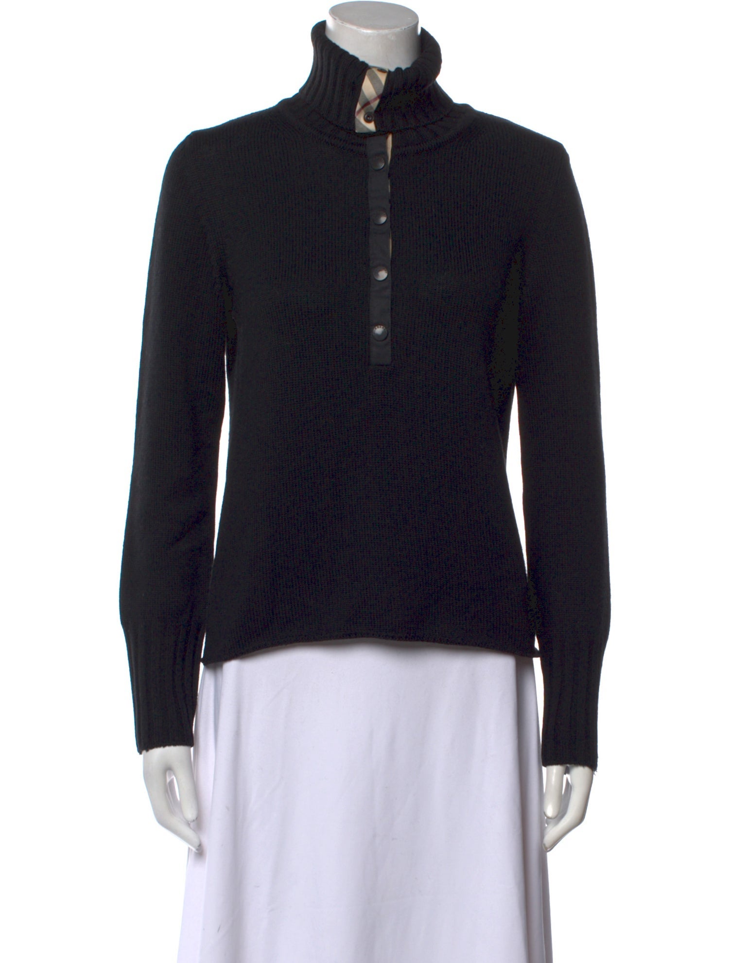 Burberry London Merino Wool Mock Neck Sweater