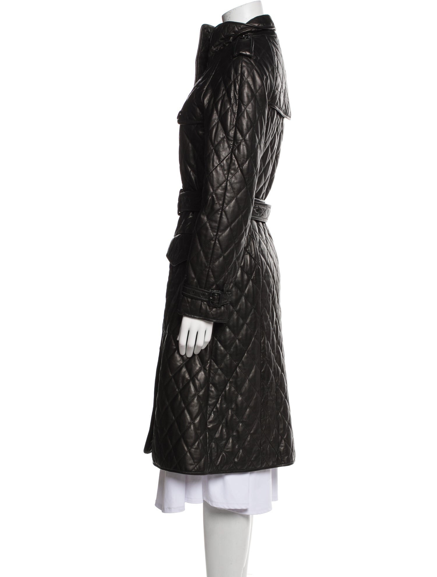 Burberry London Leather Trench Coat