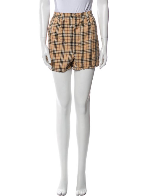 Burberry London House Check Pattern Flat Front Shorts