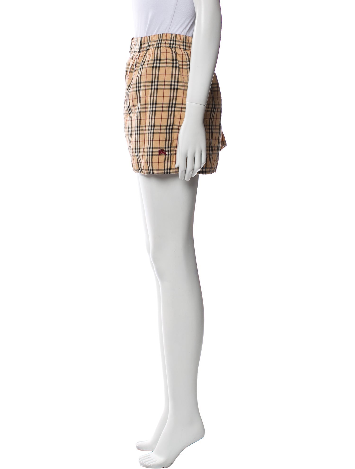 Burberry London House Check Pattern Flat Front Shorts