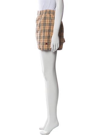Burberry London House Check Pattern Flat Front Shorts