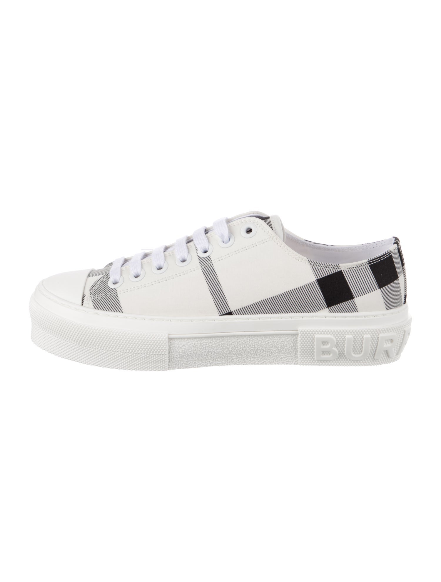 Burberry Nova Check Pattern Leather Sneakers w/ Tags