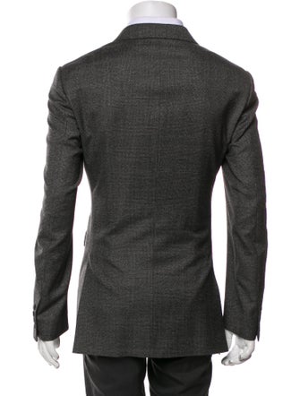 Burberry London Virgin Wool Plaid Print Suit