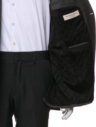 Burberry London Virgin Wool Plaid Print Suit