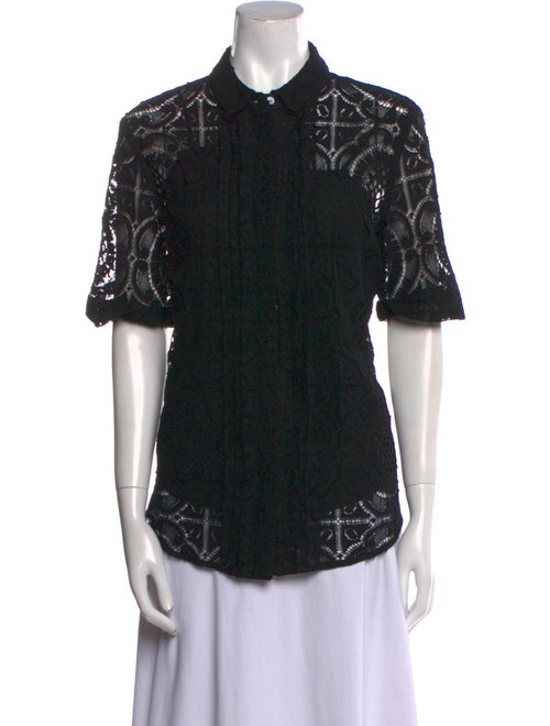 Burberry London Lace Lace Pattern Button-Up Top