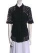 Burberry London Lace Lace Pattern Button-Up Top