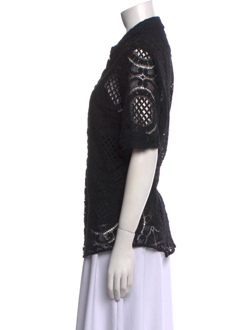 Burberry London Lace Lace Pattern Button-Up Top