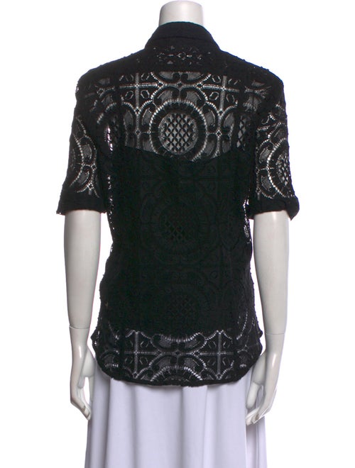 Burberry London Lace Lace Pattern Button-Up Top