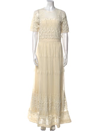 Burberry Crew Neck Long Dress